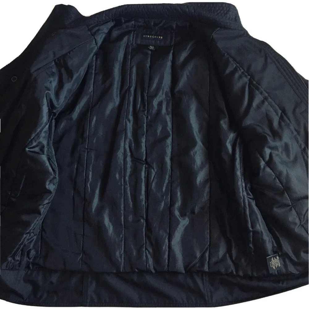Structure Men's Jacket Field Button-Front‎ Black Jacket Size XL